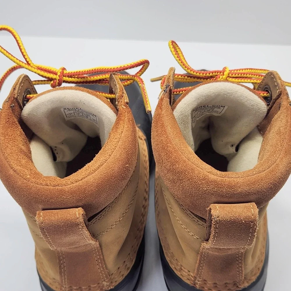 Sorel Boots Kids Size 3 Brown Leather Waterproof Duck Snow Winter Lace Up Ankle